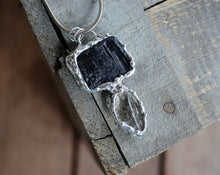 Black Tourmaline & Smokey Quartz Pendant