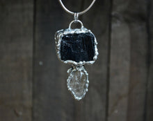 Black Tourmaline & Smokey Quartz Pendant