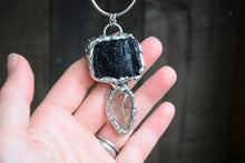 Black Tourmaline & Smokey Quartz Pendant