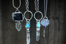 Black Tourmaline & Smokey Quartz Pendant