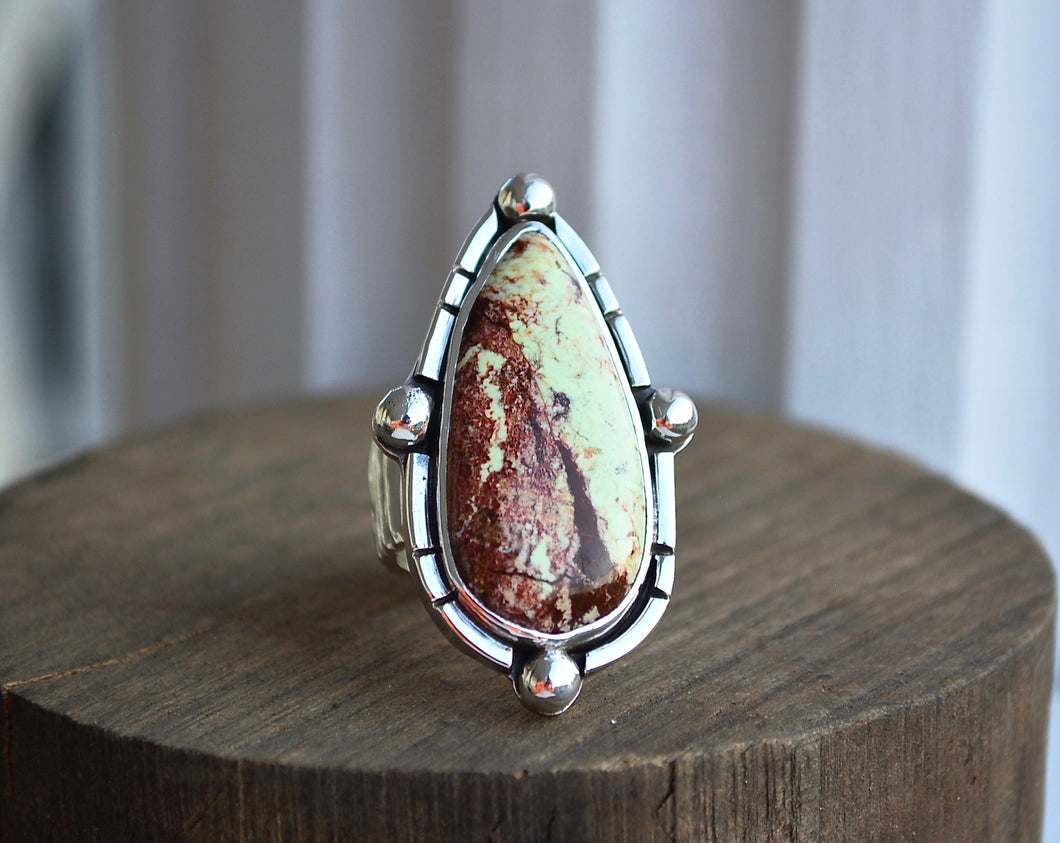 Lemon Chrysoprase Ring // Size 9.75-10
