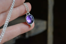Rose Cut Amethyst 14K Gold Necklace
