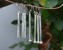 Recycled Sterling Bar Earrings