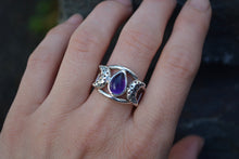 Amethyst Moon Ring Size 8.25