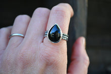 Black Onyx Ring // Teardrop // Made to Order