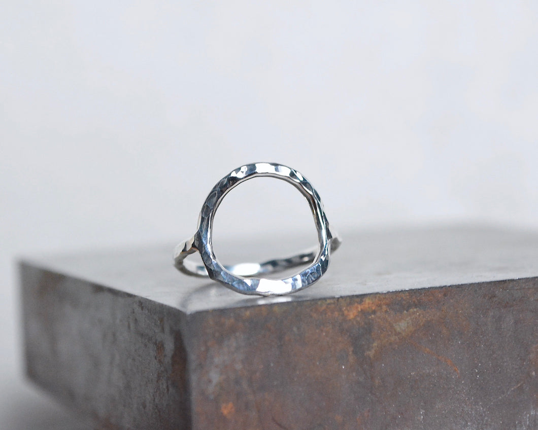Circle Hammered Stacking Ring