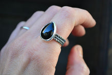Black Onyx Ring // Teardrop // Made to Order