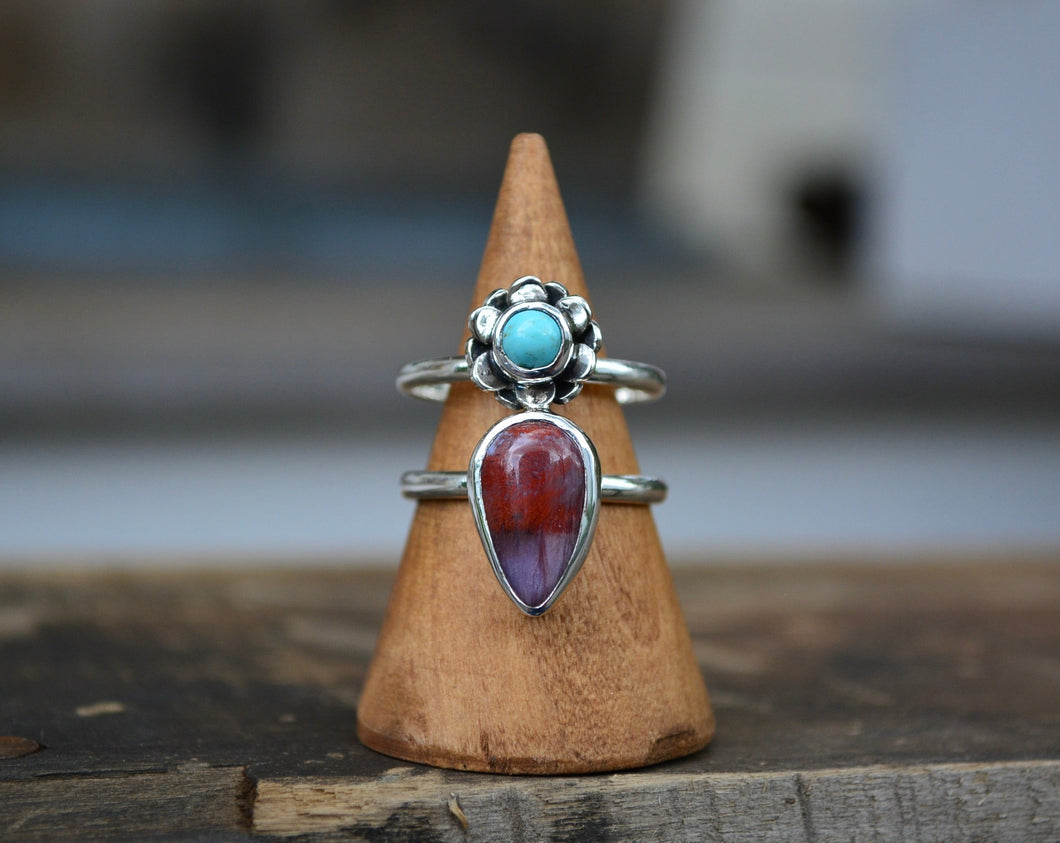 Flower Double Banded Ring #1 // Size 9.5