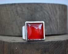 Carnelian Square Ring // Size 7.75