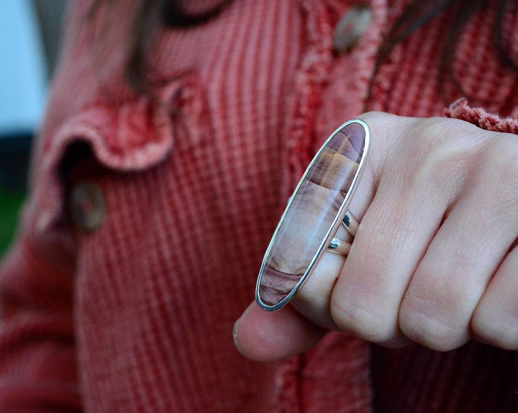 Red Falcon Jasper Split Ring // Size 8