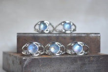 Rainbow Moonstone Four Point Ring Size 5.25