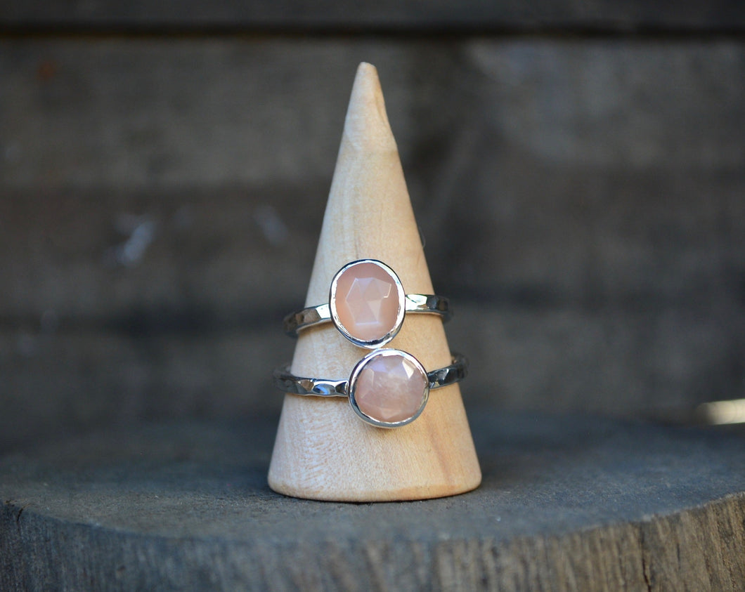 Peach Moonstone Stacking Ring