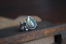 Labradorite Braided Wide Band Ring // Size 7