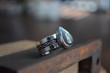 Labradorite Braided Wide Band Ring // Size 7
