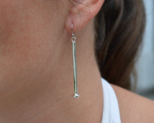 Recycled Sterling Bar Earrings