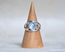 Rainbow Moonstone Four Point Ring Size 5.25