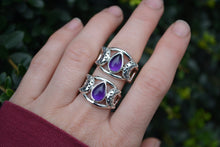 Amethyst Moon Ring Size 8.25