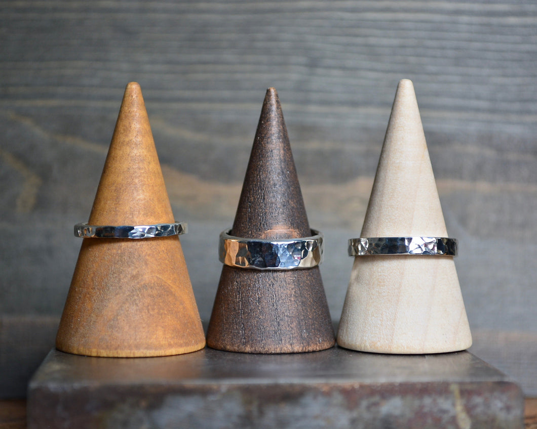 Recycled Hammered Sterling Silver Bands