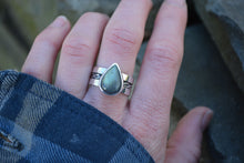 Labradorite Braided Wide Band Ring // Size 7