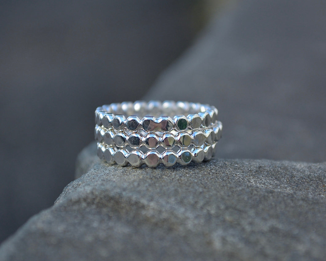 Flat Beaded Stacking Rings