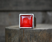 Carnelian Square Ring // Size 7.75