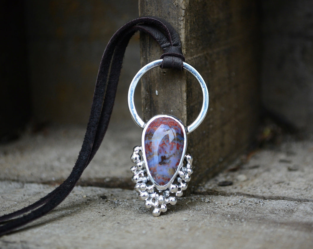 Bird Agate Door Knocker Necklace