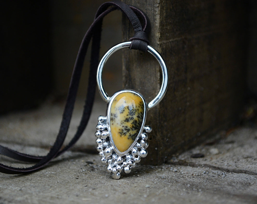 Dendritic Agate Door Knocker Necklace