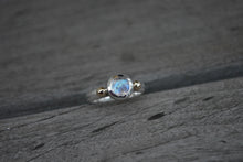 Rainbow Moonstone 14K Gold Sterling Ring // Size 6
