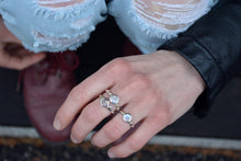 Rainbow Moonstone 14K Gold Sterling Ring // Size 6