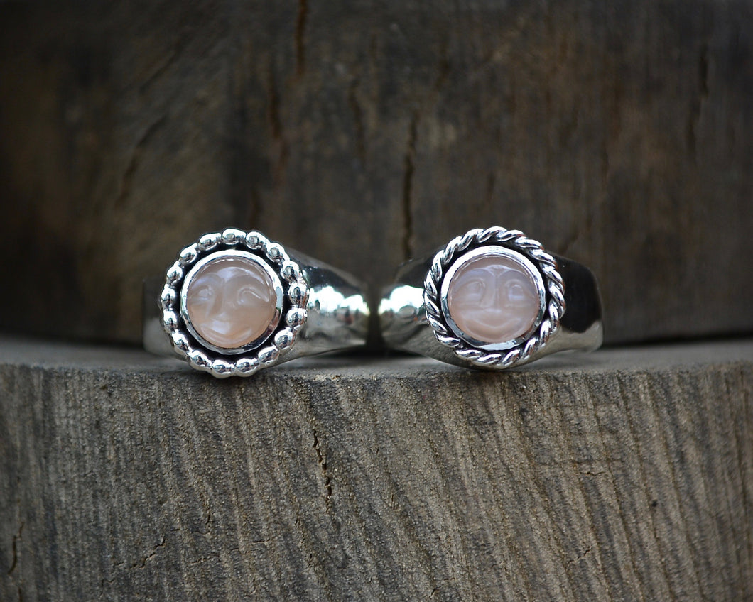 Peach man in Moonstone Signet Rings