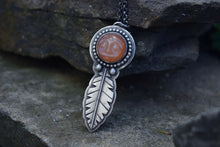 Peach Man in the Moonstone Feather Necklace