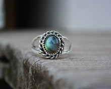 Labradorite Roped Double Band Ring