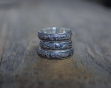 Leaf Pattern Sterling Silver Band