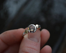 Smokey Quartz 14K Gold Sterling Ring // Size 7