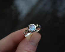 Rainbow Moonstone 14K Gold Sterling Ring // Size 6