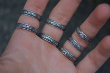 Leaf Pattern Sterling Silver Band