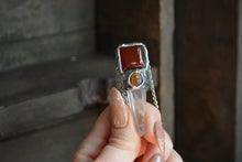 Carnelian Tigers Eye Quartz Point Necklace