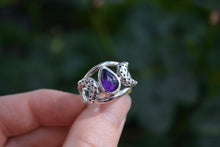Amethyst Moon Ring Size 8.25
