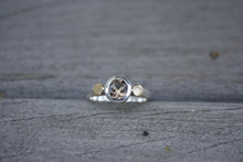 Smokey Quartz 14K Gold Sterling Ring // Size 7