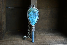 Labradorite Kyanite Wand Necklace