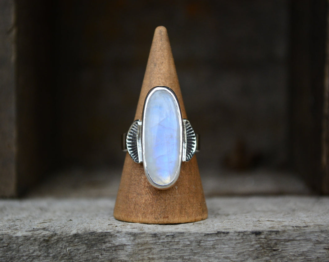 Moonstone Sunburst Ring Size 7
