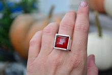 Carnelian Square Ring // Size 7.75