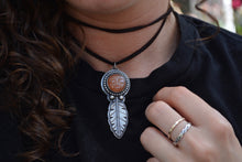 Peach Man in the Moonstone Feather Necklace