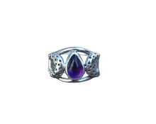 Amethyst Moon Ring Size 8.25