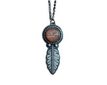 Peach Man in the Moonstone Feather Necklace