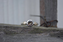Smokey Quartz 14K Gold Sterling Ring // Size 7