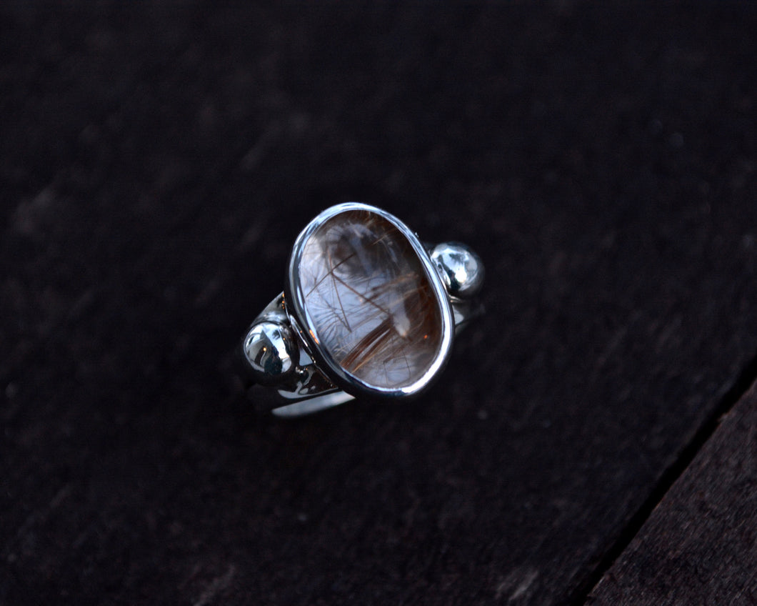 Rutilated Quartz Empress Ring Size 6