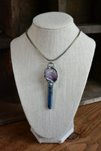 Amethyst Kyanite Wand Necklace