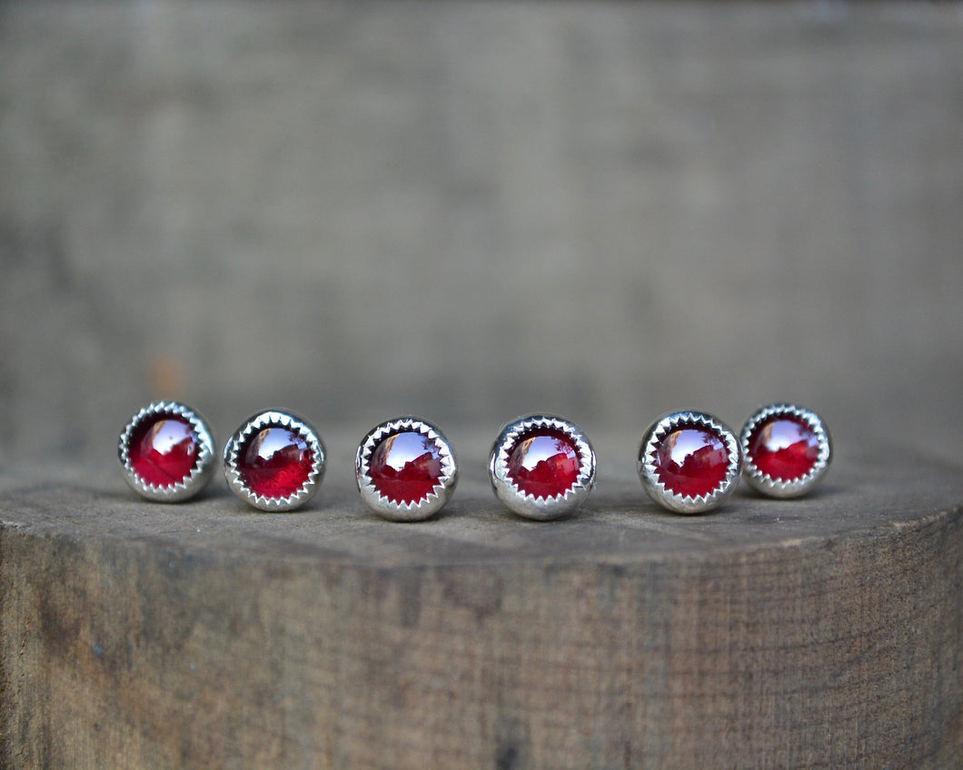 Garnet Post Earrings