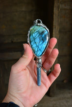 Labradorite Kyanite Wand Necklace